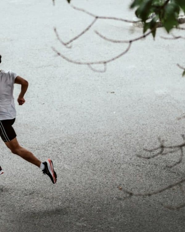 Few away shot of a man running