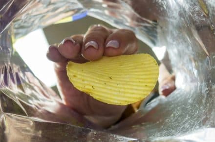 Buying food, like crisps, from social media