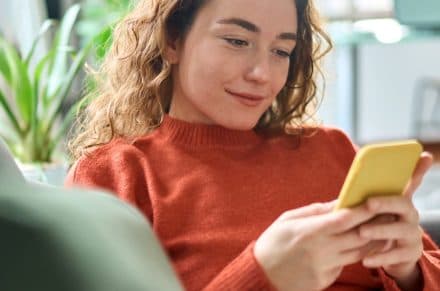 Woman looking at her phone