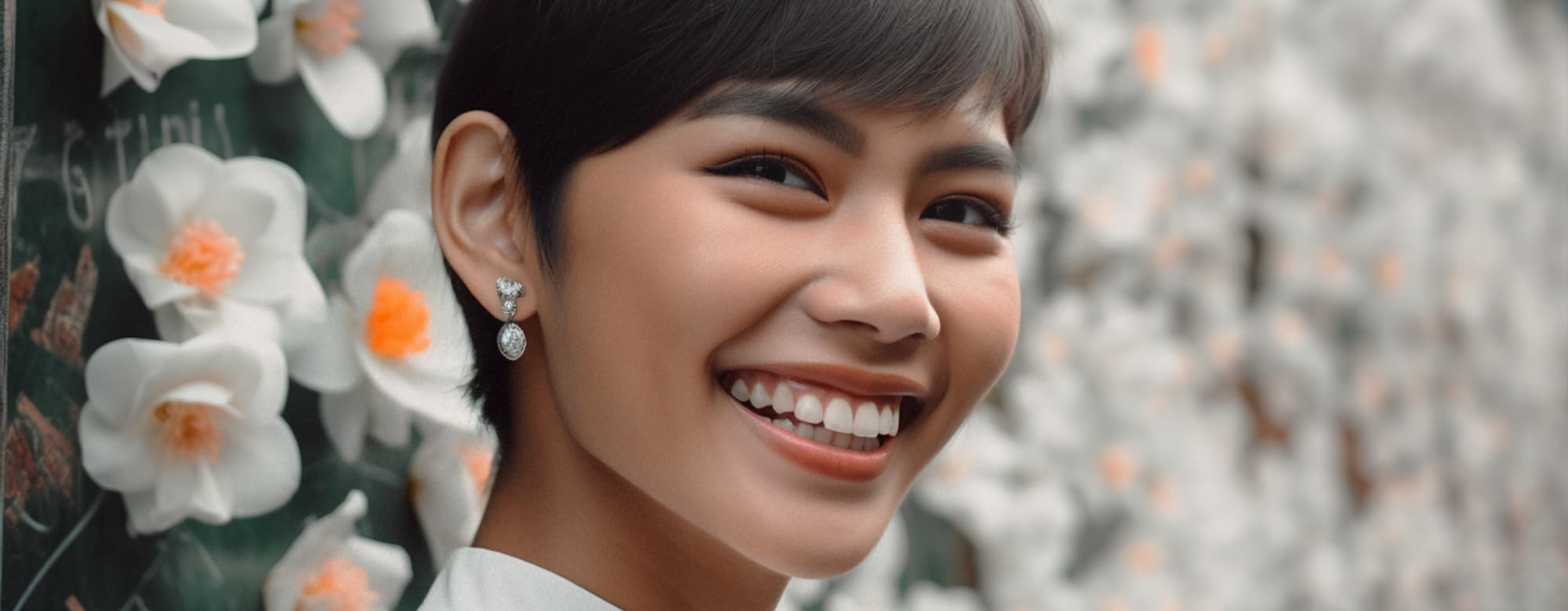 asian woman smiling