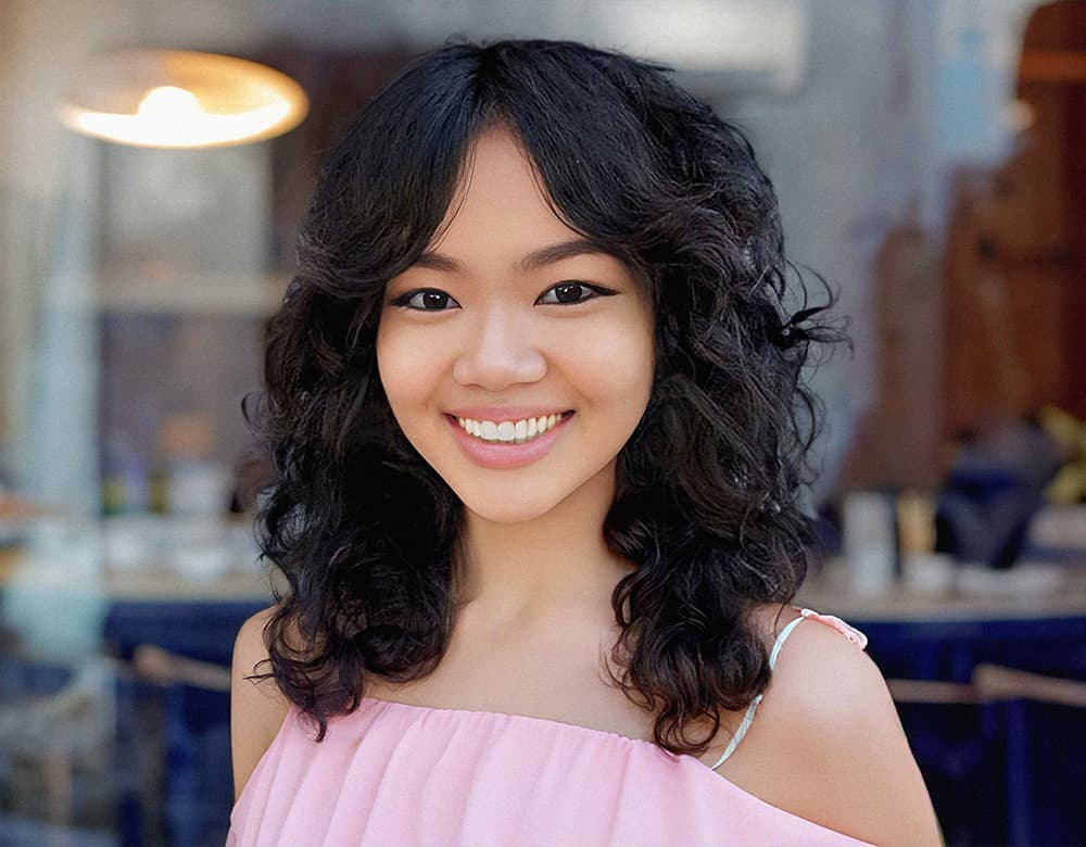 asian woman smiling