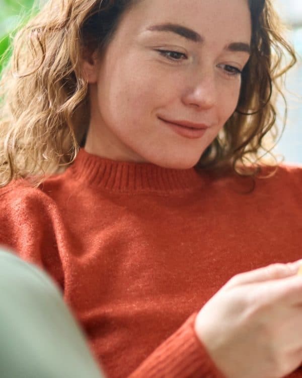 Woman looking at her phone